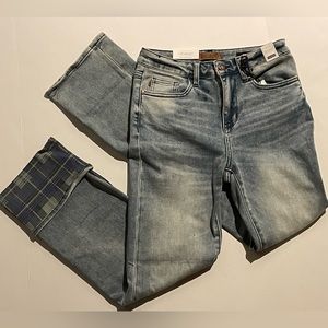 Plaid cuff Judy Blue Jeans